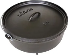 6 Quart Pre-Seasoned Cast Iron Camp Dutch Oven With Lid -