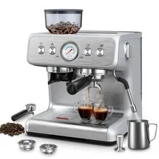 Espresso Machine With Built-In Grinder,Professional 15 Bar