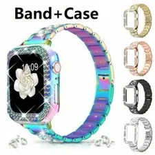 Bling iWatch Band Strap+Case Cover For Apple Watch Series