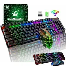 Wireless Or Wired Computer PC Gaming Keyboard Mouse Combo