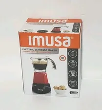 IMUSA Electric Espresso Maker - 3-6 Cup Capacity - Red -