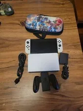 Nintendo Switch OLED Model System With Joycons Dock Plugs