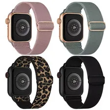 Stretchy Nylon Solo Loop Bands For Apple Watch iWatch