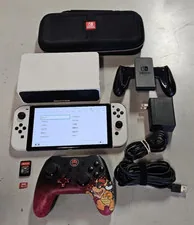 Nintendo Switch OLED HEG-001 Console Bundle (128gb SD, 1
