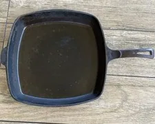 Vintage Square Cast Iron Skillet Made In USA 11” X 11”