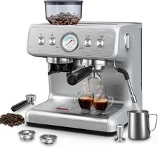 Espresso Machine With Built-In Grinder,Professional 15 Bar