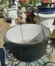 Antique S. P. & Co. Philadelphia Cast Iron 10 Qt Kettle