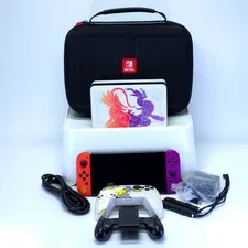 Switch OLED Console Scarlet & Violet Nintendo W/ 256GB SD